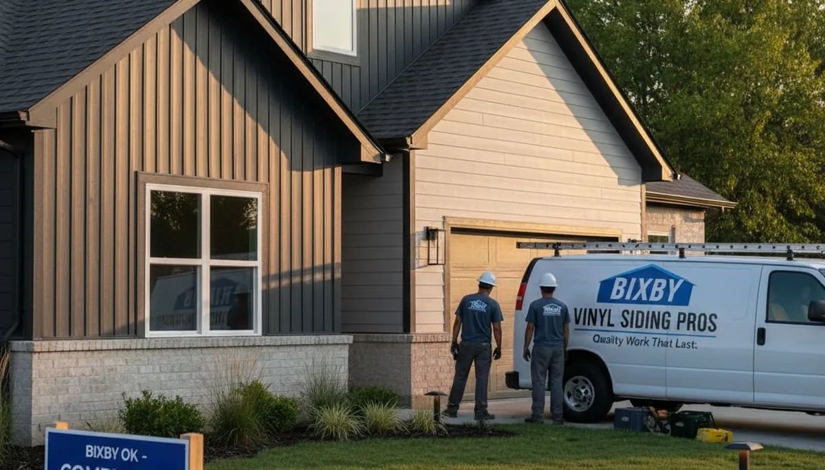 Professional vinyl siding installation on Tulsa OK home exterior
