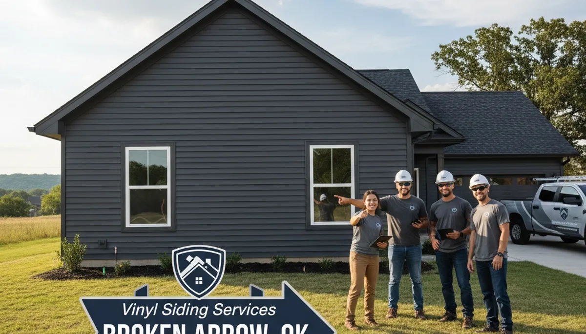 Professional vinyl siding installation on residential home exterior in Tulsa, OK