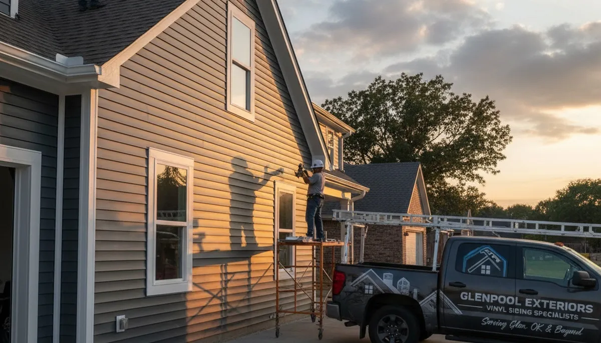 Professional vinyl siding installation on residential home exterior in Tulsa, OK