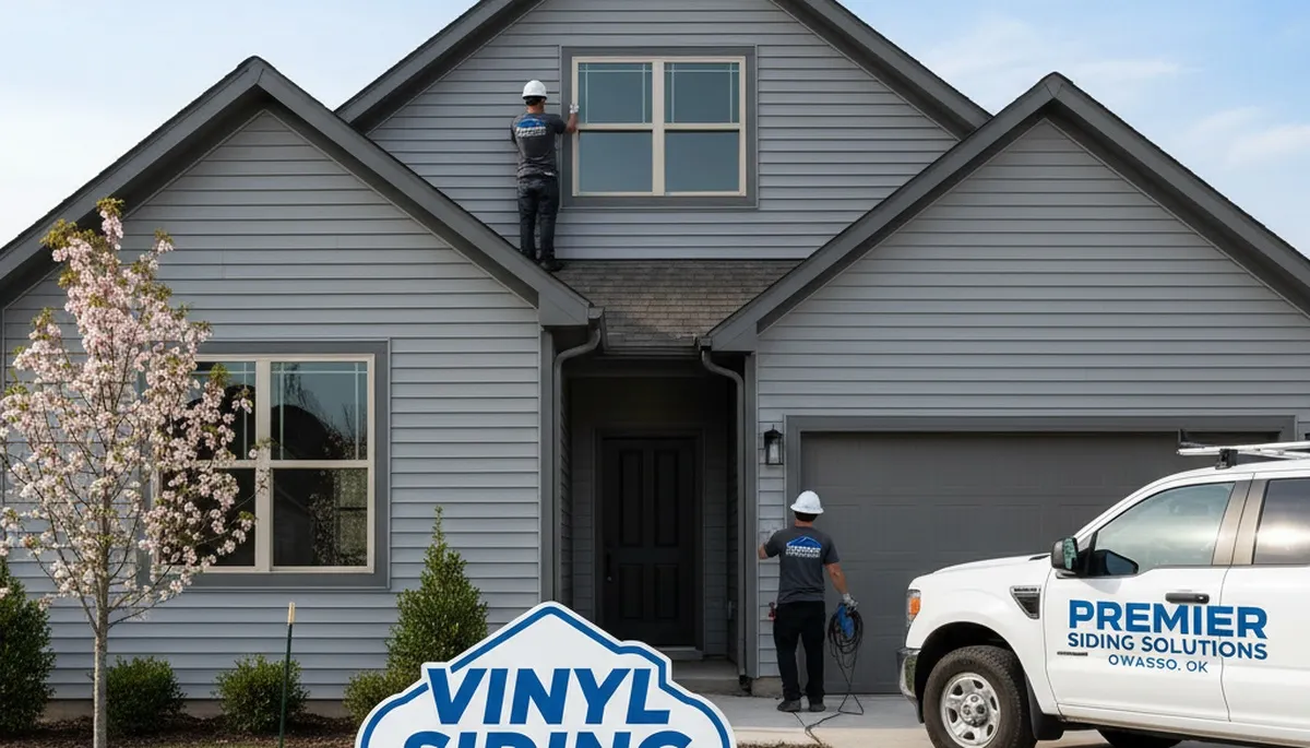 Professional vinyl siding installation on a home exterior in Tulsa, OK